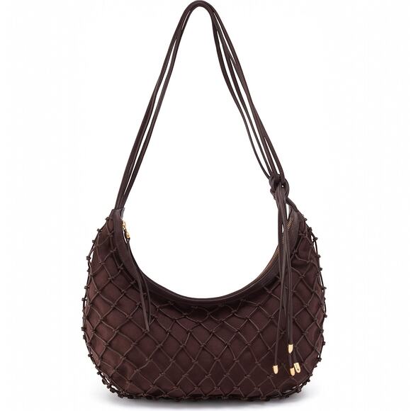HOBO Handbags - HOBO Kira Macrame Leather Boho Shoulder Bag Brown